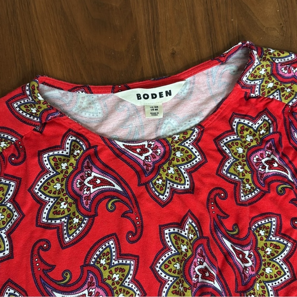 Boden Thea Long Sleeve Midi Dress
Red, Paisley Amaryllis Size US 8 - Picture 6 of 11